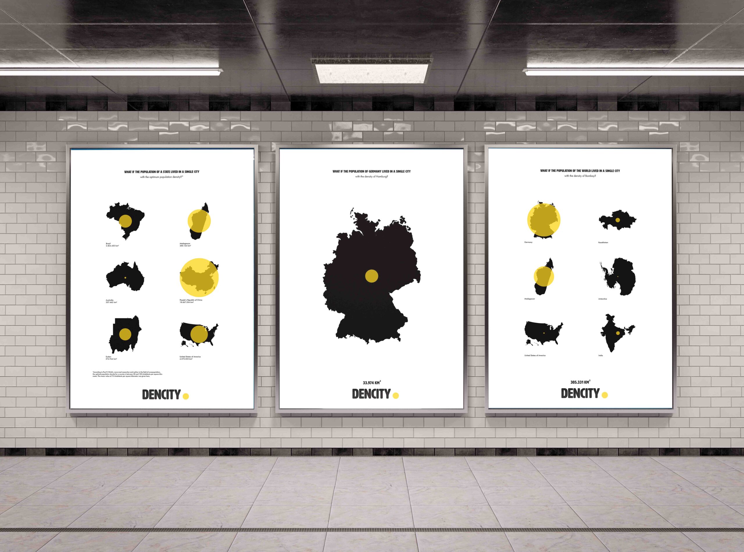 Dencity Beispiel. Poster von Deutschland, Australien, USA und andere Länder. Konzeptionelles Design in Koblenz.